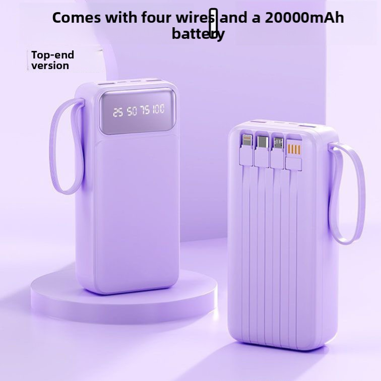Universal power bank comes with 4 cables.
