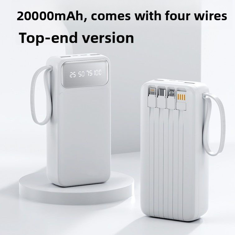 Universal power bank comes with 4 cables.